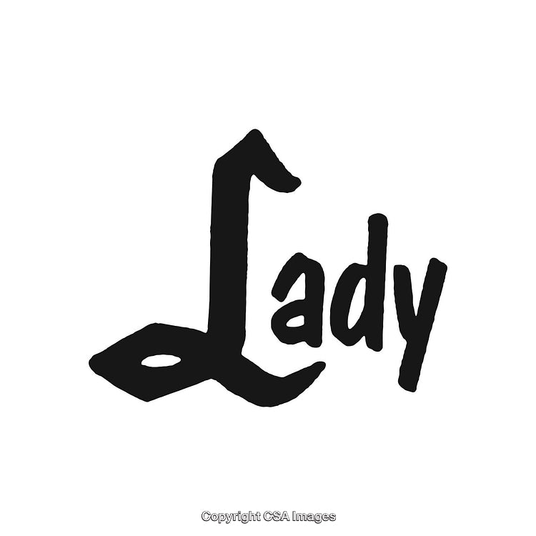 Creative Calligraphy Artwork Spelling the Word Lady in Bold Black Design