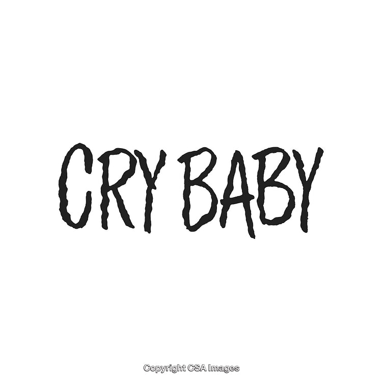 Stylized Typography Featuring the Words 'Cry Baby' in Bold Black Font
