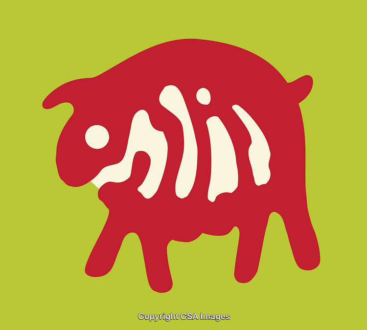 Colorful Illustration of a Lamb Silhouette Against a Bold Green Background