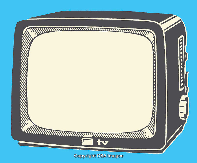 Retro Style Television Drawing with Vibrant Background Color