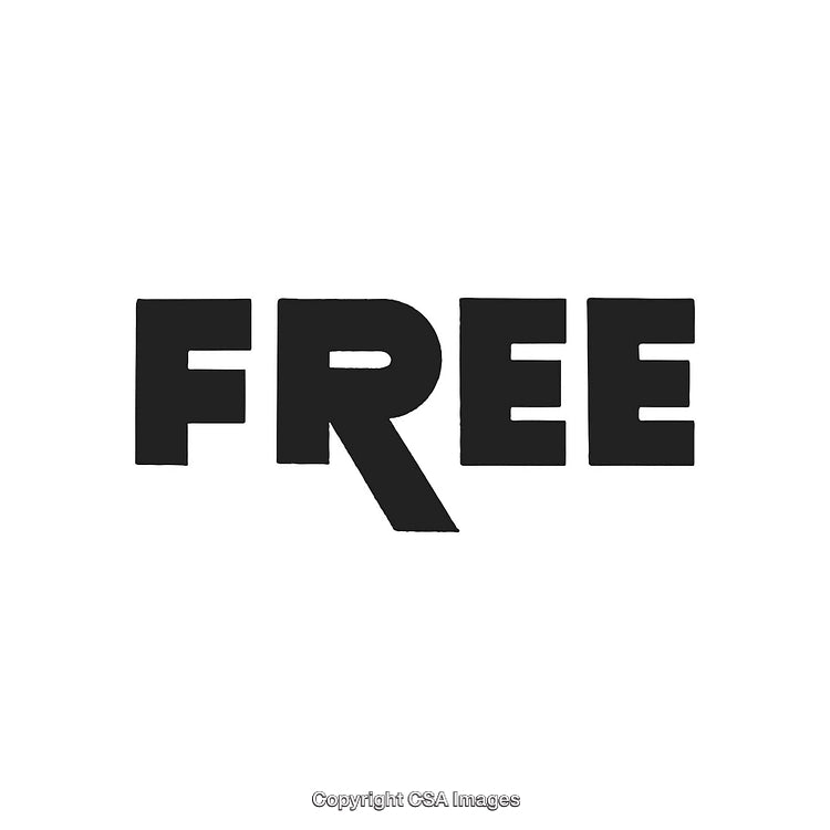 Bold Black Text Depicting the Word Free in Creative Lettering Design