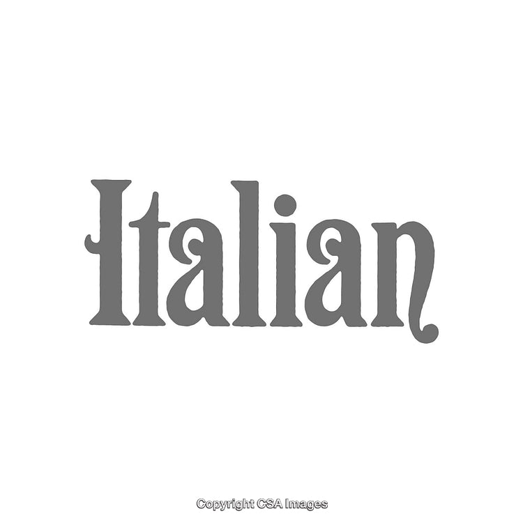 Elegant Text Depicting the Word Italian in a Stylish Classic Font Style