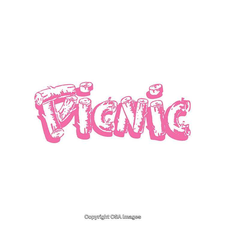 Playful Typography Design Featuring the Word 'Picnic' in a Fun Pink Style