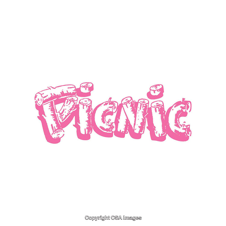 Playful Typography Design Featuring the Word 'Picnic' in a Fun Pink Style