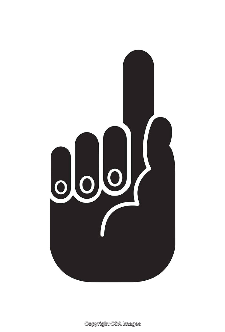 Minimalist Black and White Illustration of Hand Gesture Symbol
