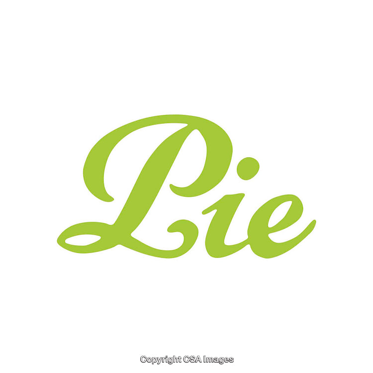 Stylized Green Pie Text Design on White Background