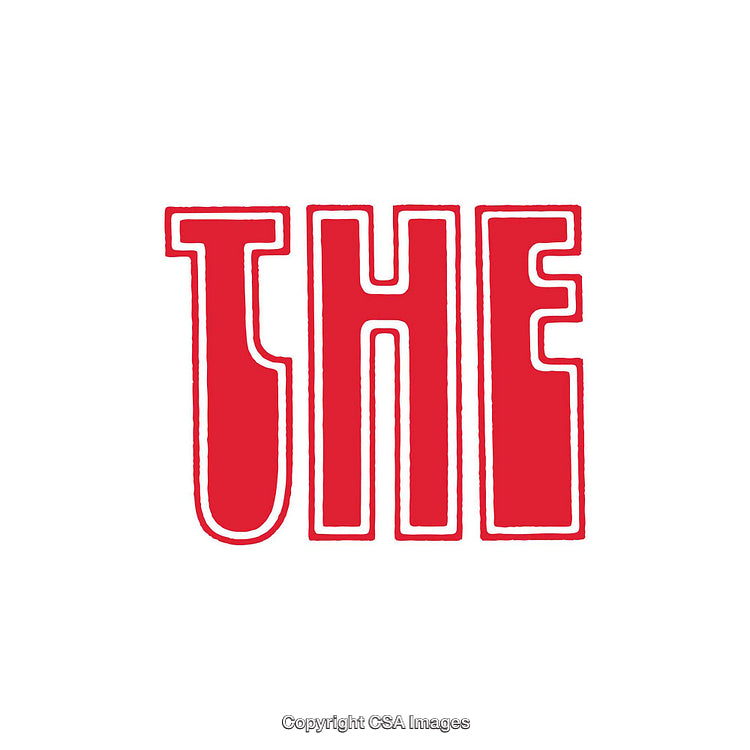 Bold Red Typography of the Word 'The' on a White Background