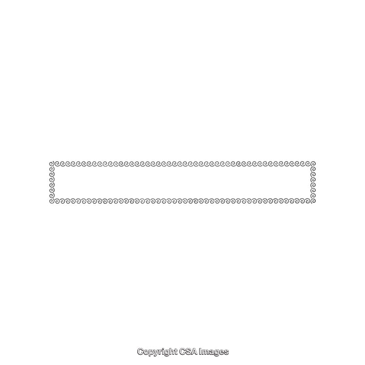 Decorative Rectangular Design With Ornamental Spiral Borders on White Background