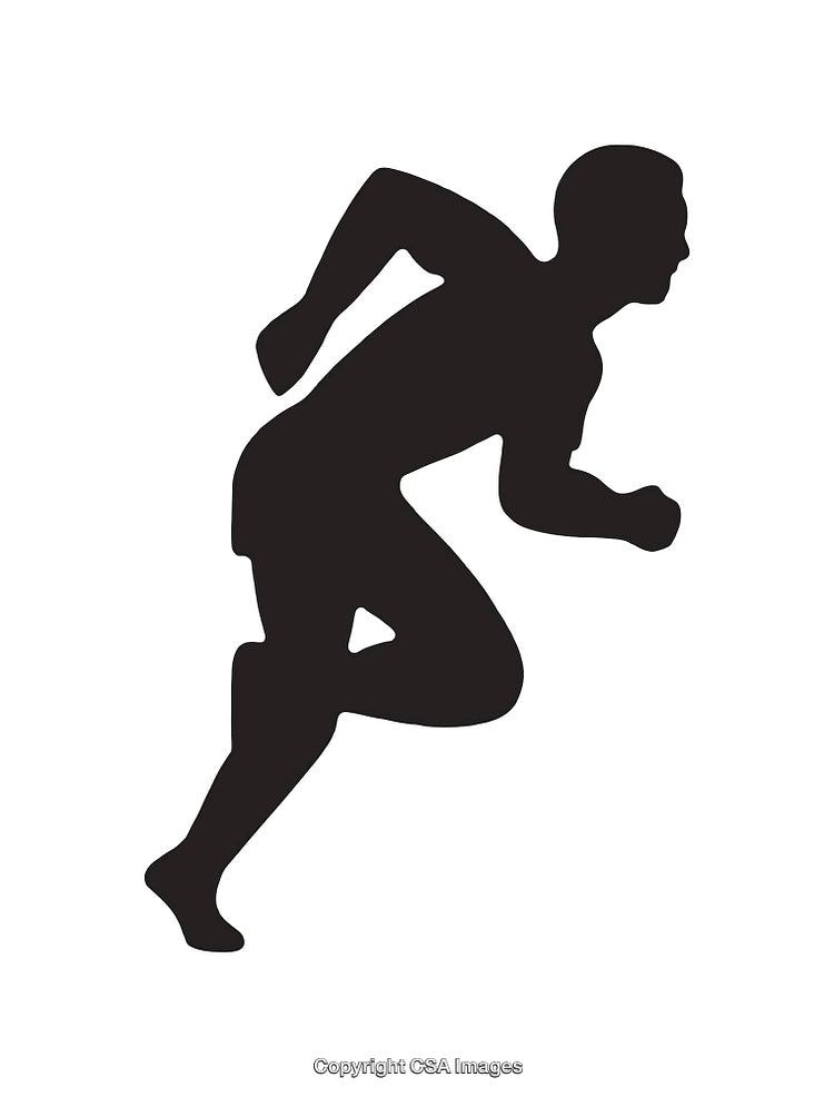 Black Silhouette of a Running Person Depicting Motion and Energy