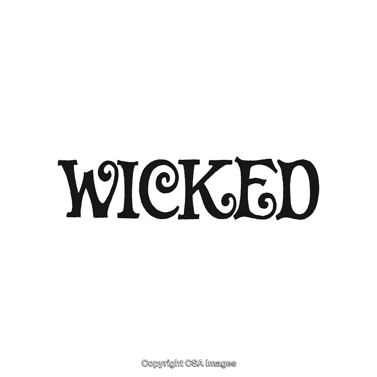 Wicked Text Art Featuring Decorative Letters on White Background