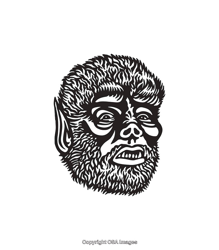 Black and White Line Art Illustration of a Fantastic Creature