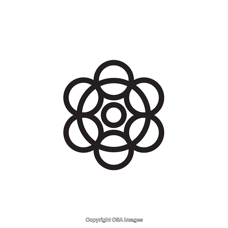 Abstract Geometric Icon Featuring Overlapping Circles and Symmetry