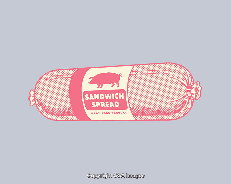 Retro Style Line Art Illustration of Sandwich Spread Package