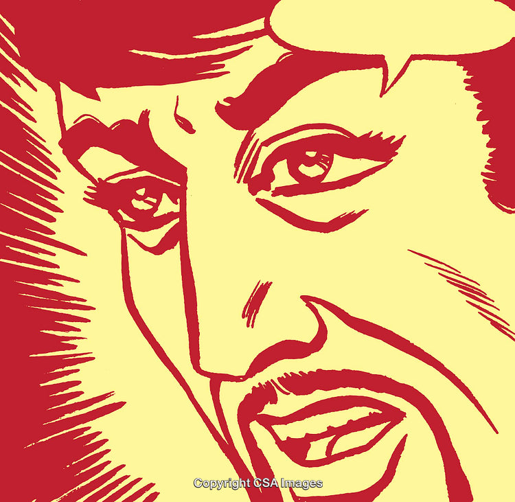 Pop Art Style Close-Up of a Man in Thoughtful Expression