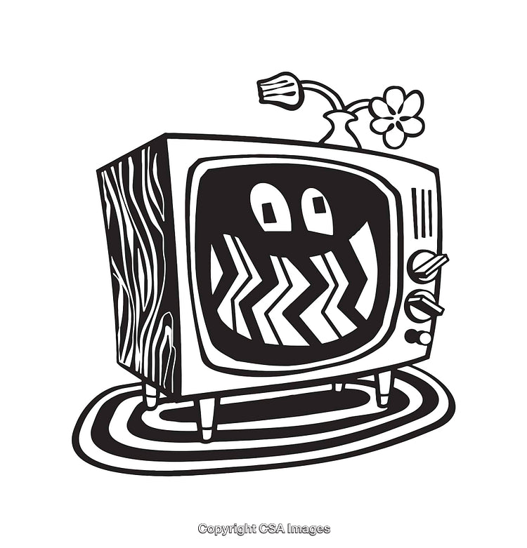 Cartoon Illustration of a Retro Television With a Playful Expression