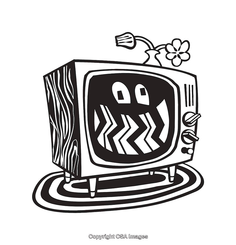 Cartoon Illustration of a Retro Television With a Playful Expression
