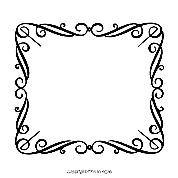 Elegant Black and White Ornamental Border with Swirling Design