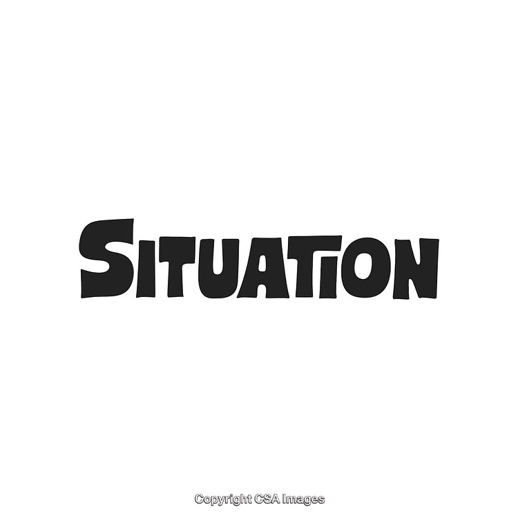 Situation Word Displayed in Bold Stylized Letters on White Background