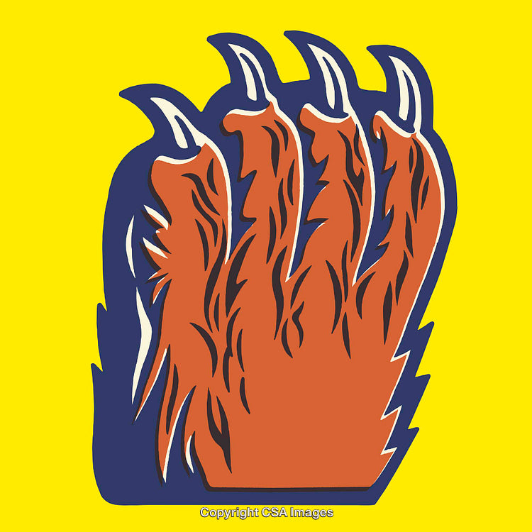 Colorful Animal Claw Illustration with Vibrant Yellow Background