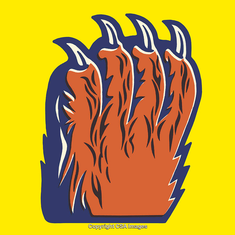 Colorful Animal Claw Illustration with Vibrant Yellow Background