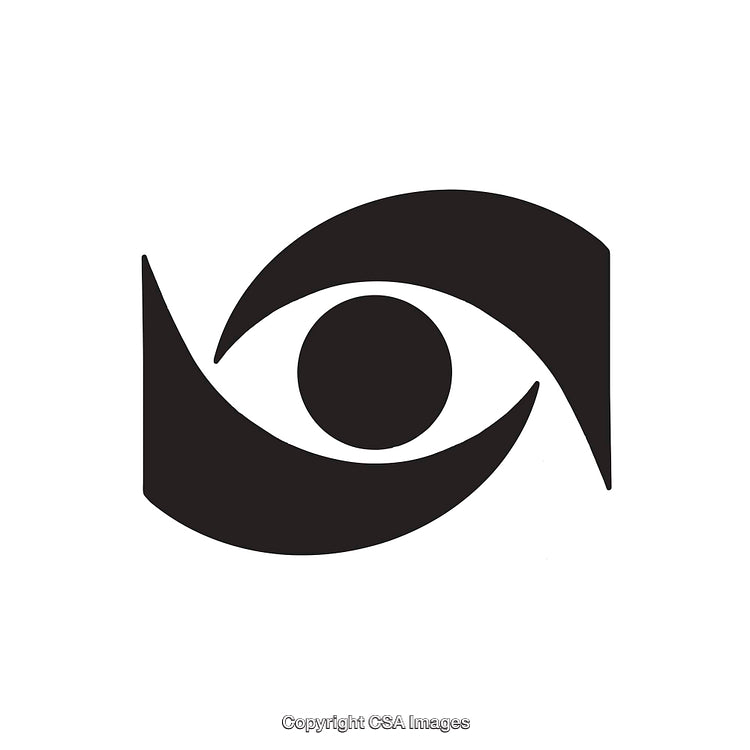Abstract Black and White Icon Featuring an Eye Symbol Design
