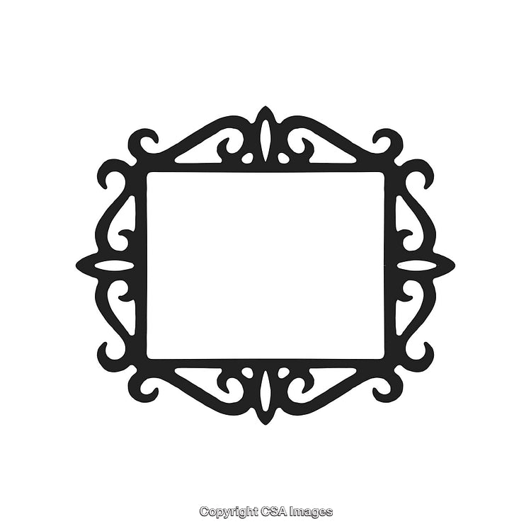 Ornate Black And White Decorative Square Border Illustration Design