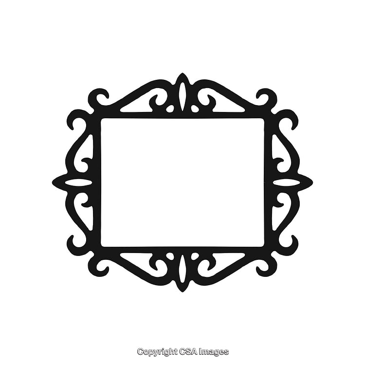 Ornate Black And White Decorative Square Border Illustration Design