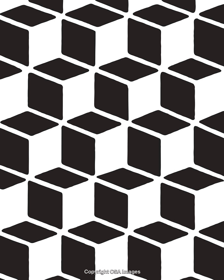 Abstract Black and White Cubic Pattern Design Background