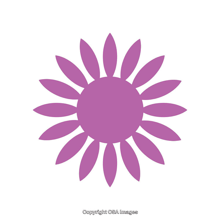 Purple Daisy Shape Illustration on a White Background
