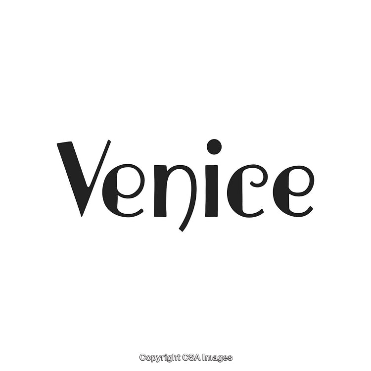 Creative Typography Design Featuring the Word Venice in a Stylish Font