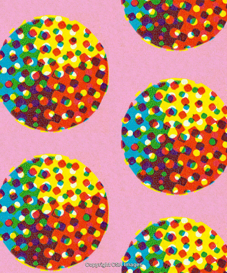 Vivid Abstract Circular Pattern With Colorful Dotted Design