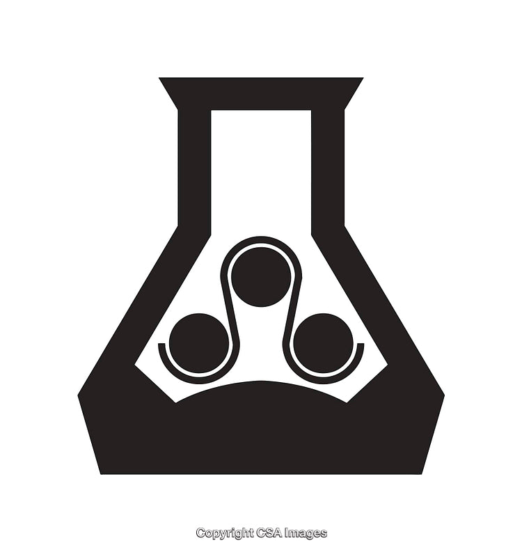 Black and White Abstract Chemistry Icon Design for Scientific Representation