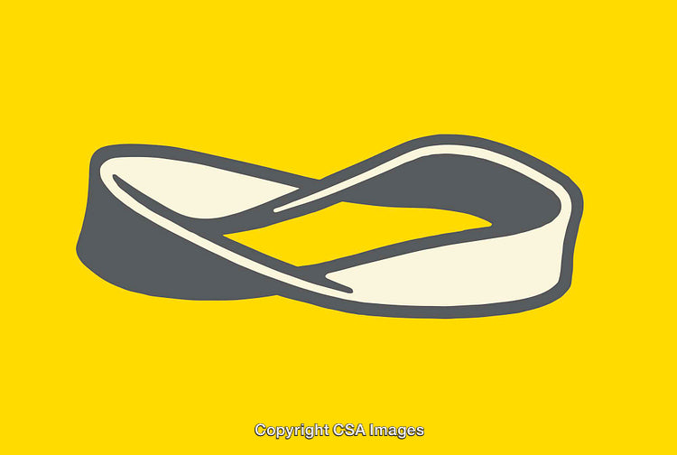 Abstract Yellow Background Featuring Illustrative Möbius Strip Design