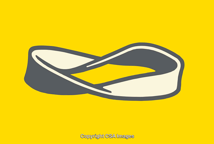 Abstract Yellow Background Featuring Illustrative Möbius Strip Design