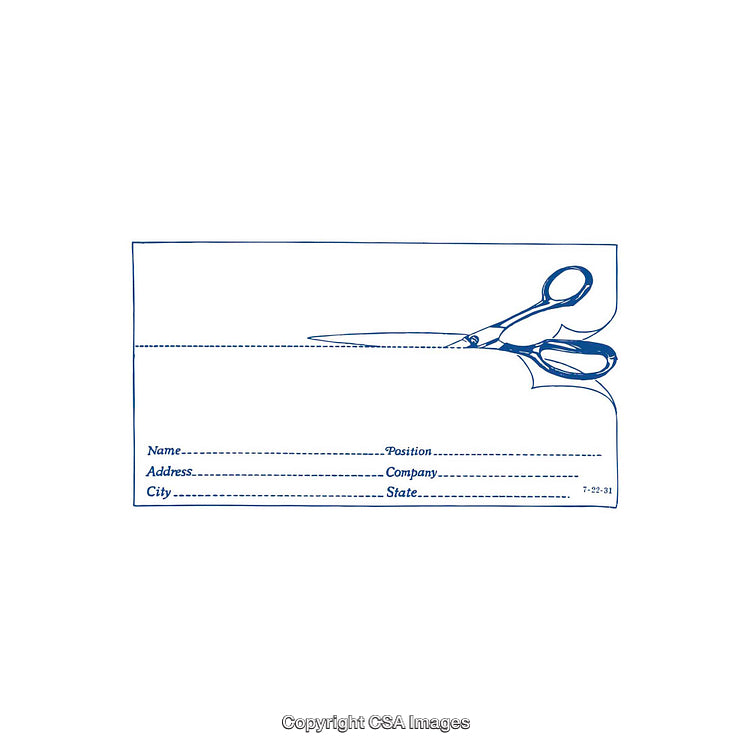 Outlined Illustration of Scissors with Form for Personal Information
