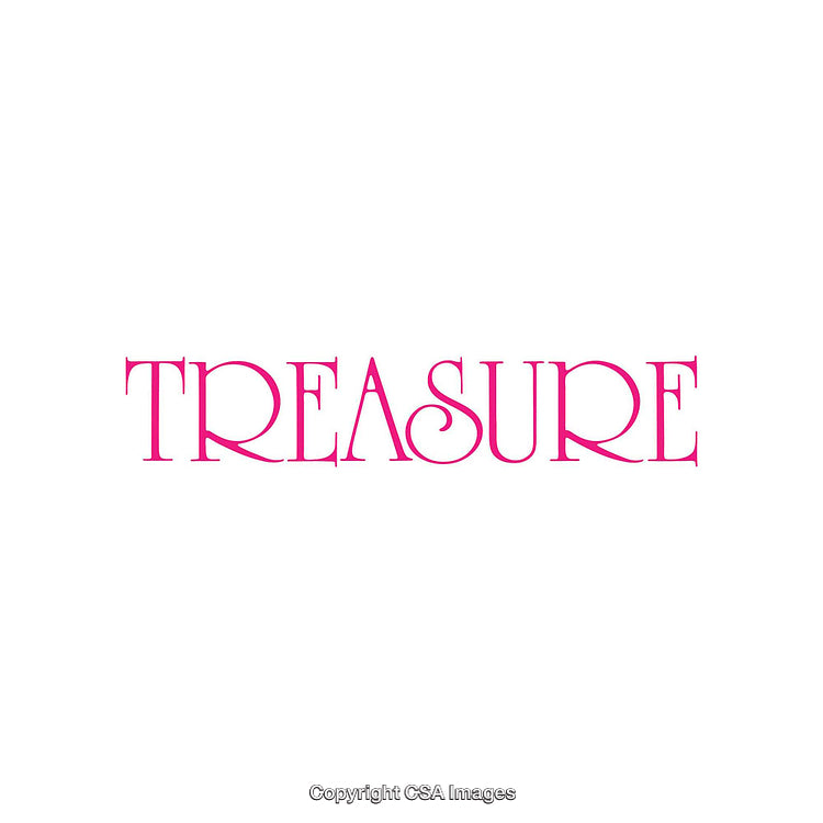Elegant Pink Treasure Text on Minimalist White Background