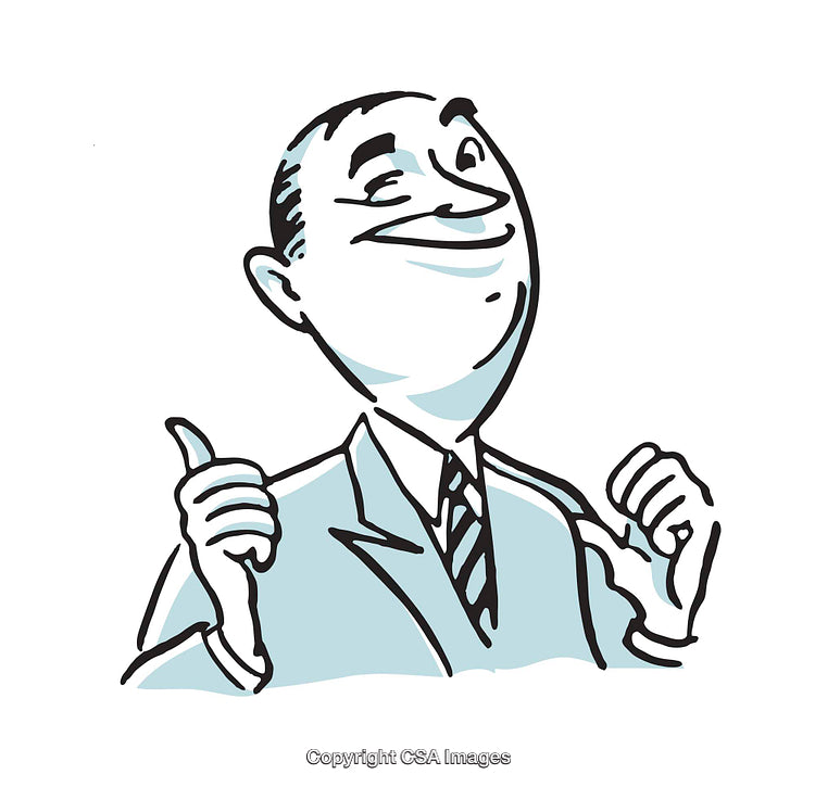 Confident Businessman Vintage Style Illustration With Charismatic Expression