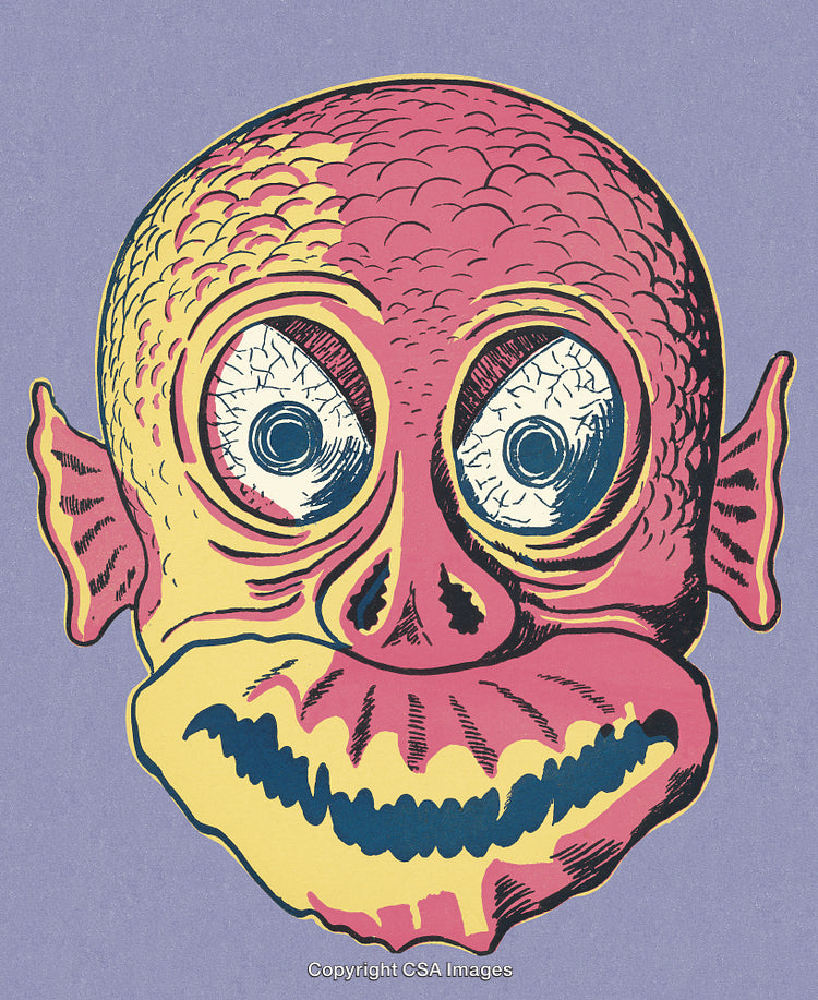 Colorful Abstract Illustration of a Surreal Character with Engaging Features