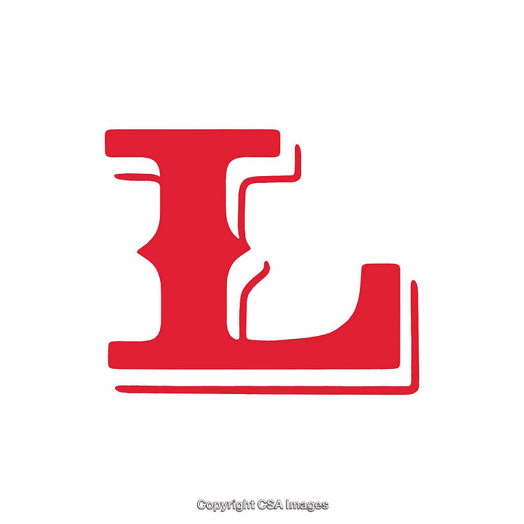 Minimalist Monochrome Illustration of a Bold Red Letter L Design