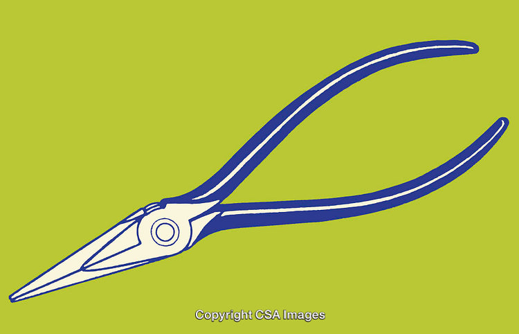 Illustration of Needle-Nose Pliers on a Bright Colored Background