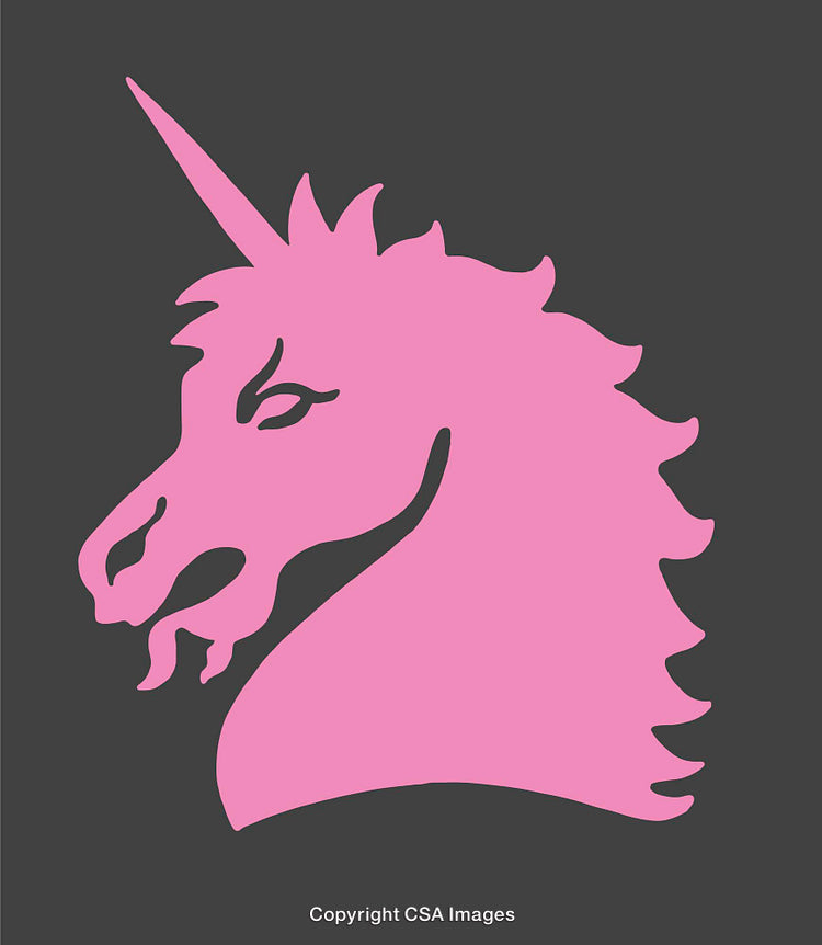 Pink Unicorn Silhouette Illustration on a Dark Minimalist Background