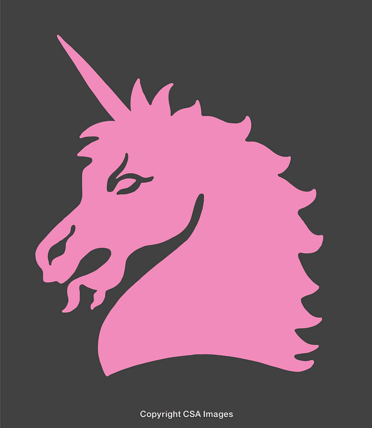 Pink Unicorn Silhouette Illustration on a Dark Minimalist Background
