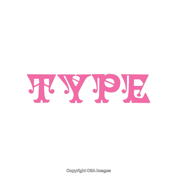 Bold Pink Decorative Typeface on White Background