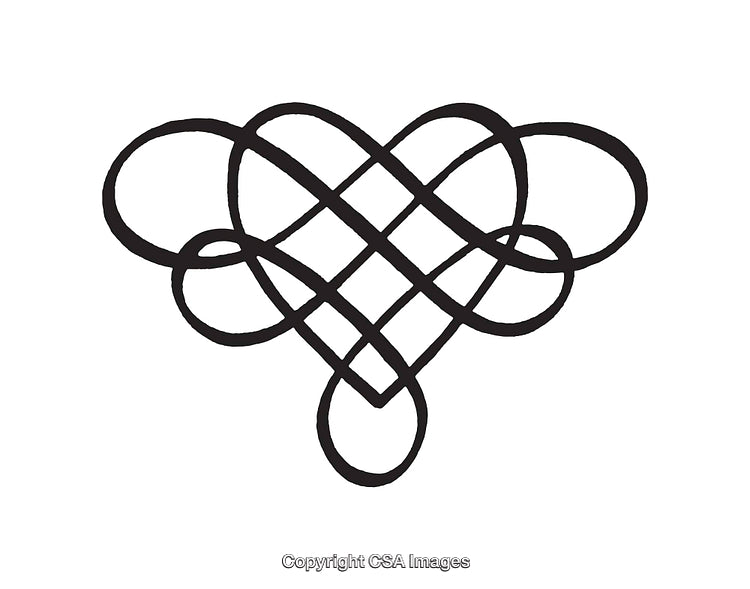 Intricate Black and White Interwoven Heart Design Artwork