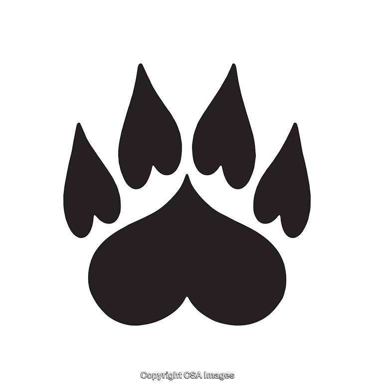 Black and White Paw Print Icon with Stylish Design
