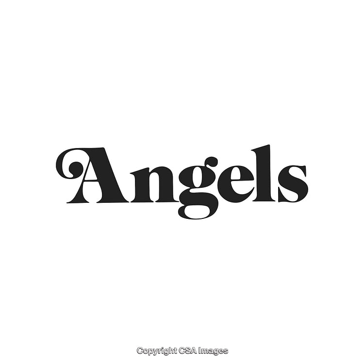 Elegant Black Font Text 'Angels' on Clean White Background