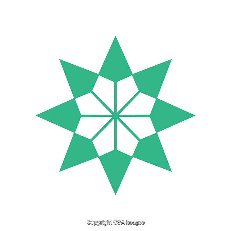 Green Geometric Shape With Star and Hexagonal Symmetry Design