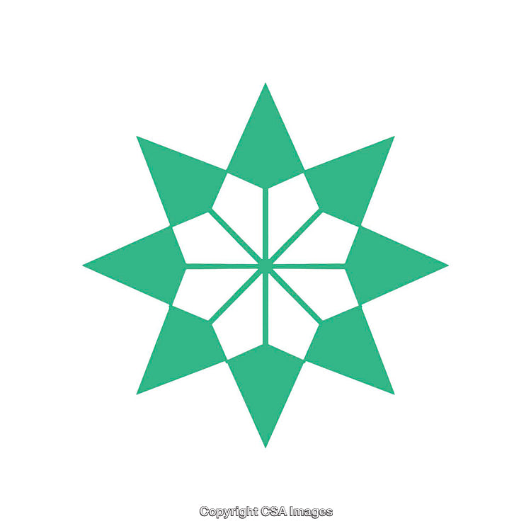 Green Geometric Shape With Star and Hexagonal Symmetry Design