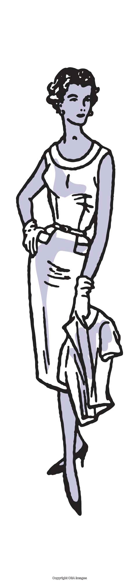 Elegant Woman Illustration Inspired by Mid-Century Fashion Trends