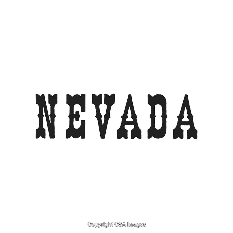 Vintage-Style Nevada Text Artwork With a Western Typography Theme